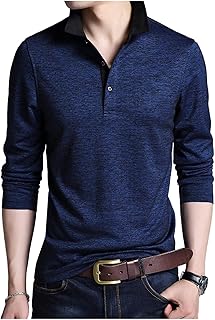 [Limore(リモア)] 襟付き ポロシャツ シンプル デザイン ボタン ロング Tシャツ 大人 スタイル 長袖 カジュアル メンズ