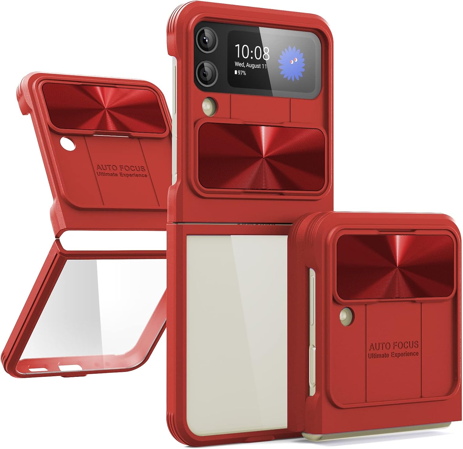 AKABIKE Shockproof Designed for Samsung Galaxy Z Flip 4/Z Flip 3 Case Sliding Camera Protection