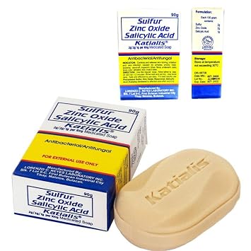 KATIALIS SOAP Sulfur Zinc Oxide Salicylic Acid Anti Fungal Anti Bacterial Soap 90 grams