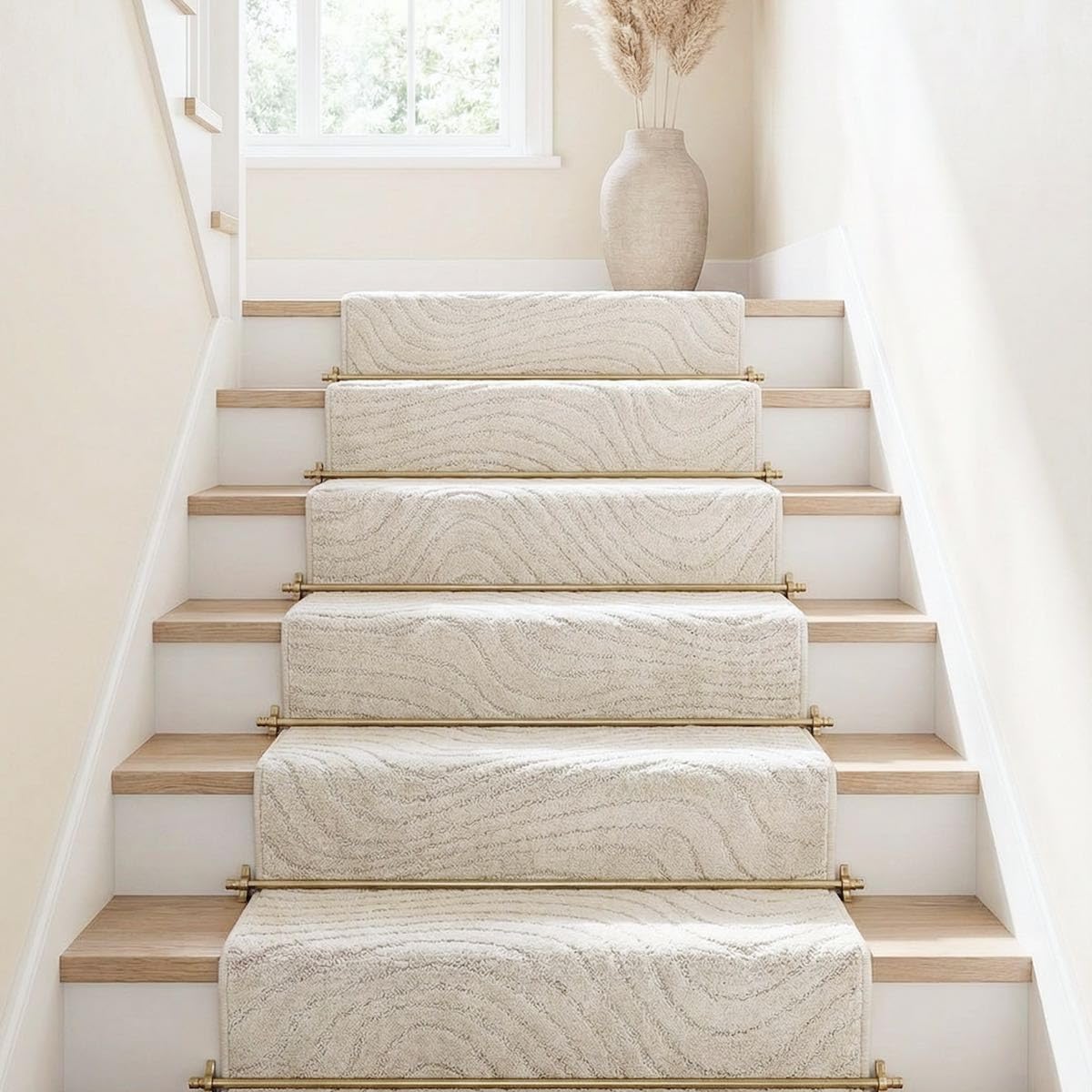 Well Woven Custom Size Hallway Stair Runner - Choose Your Length - 27 Inches Wide x 14 Feet Long Runner (27" x 14' Runner) Rug - Ivory Relajo Soft