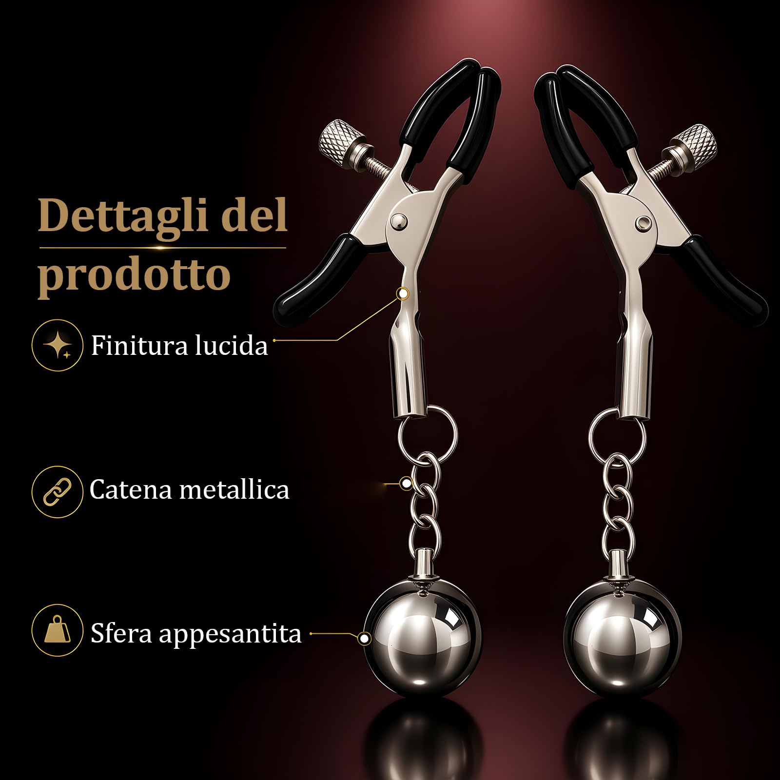 Pinze per Capezzoli Donna Morsetti per Capezzoli Regolabili Stimolatore Clitoride Femminile Labia Clip BDSM Giocattoli Sessuali per Uomini e Donne SM Bondage