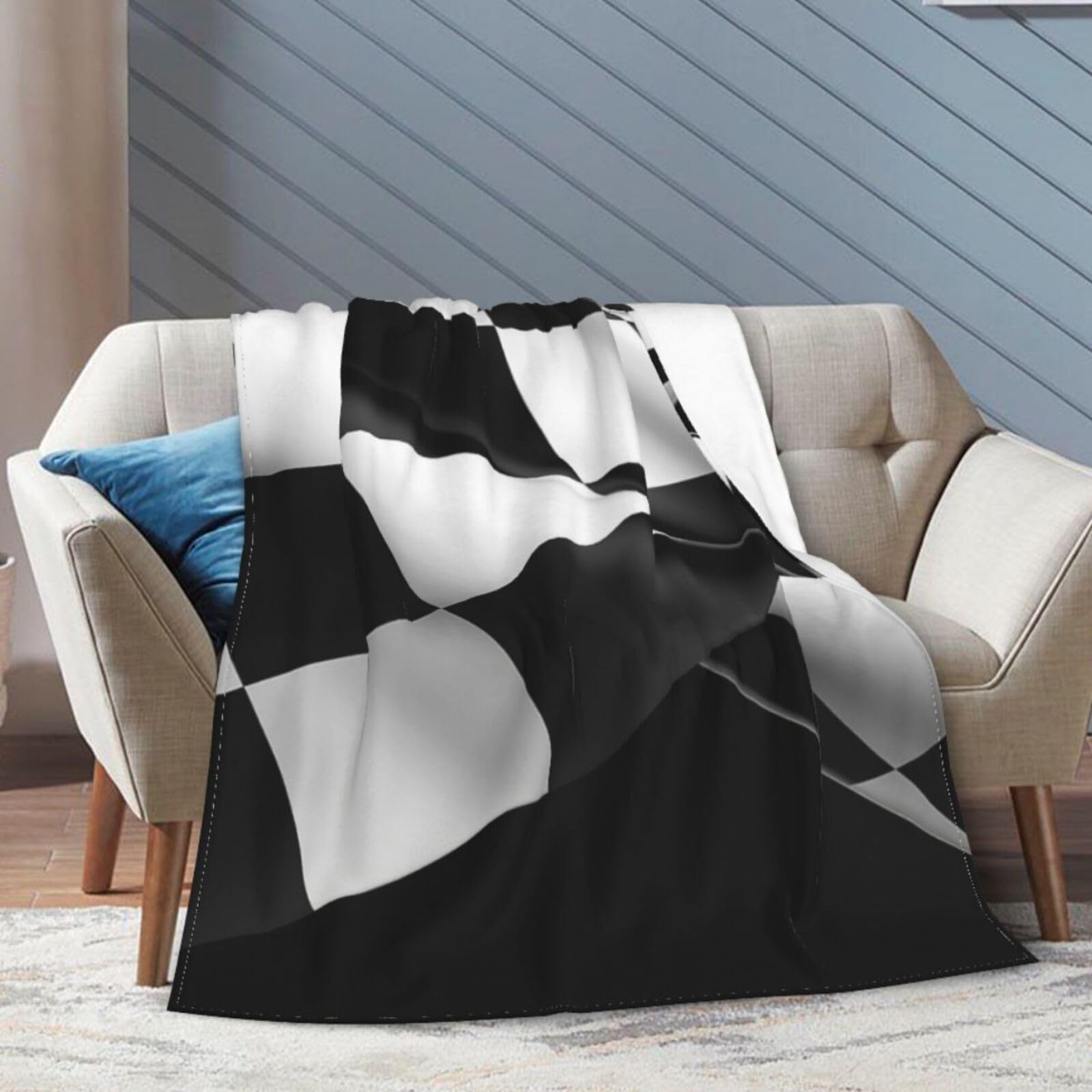 Couverture pelucheuse contre les frissons du soir plaid léger double face KHiry