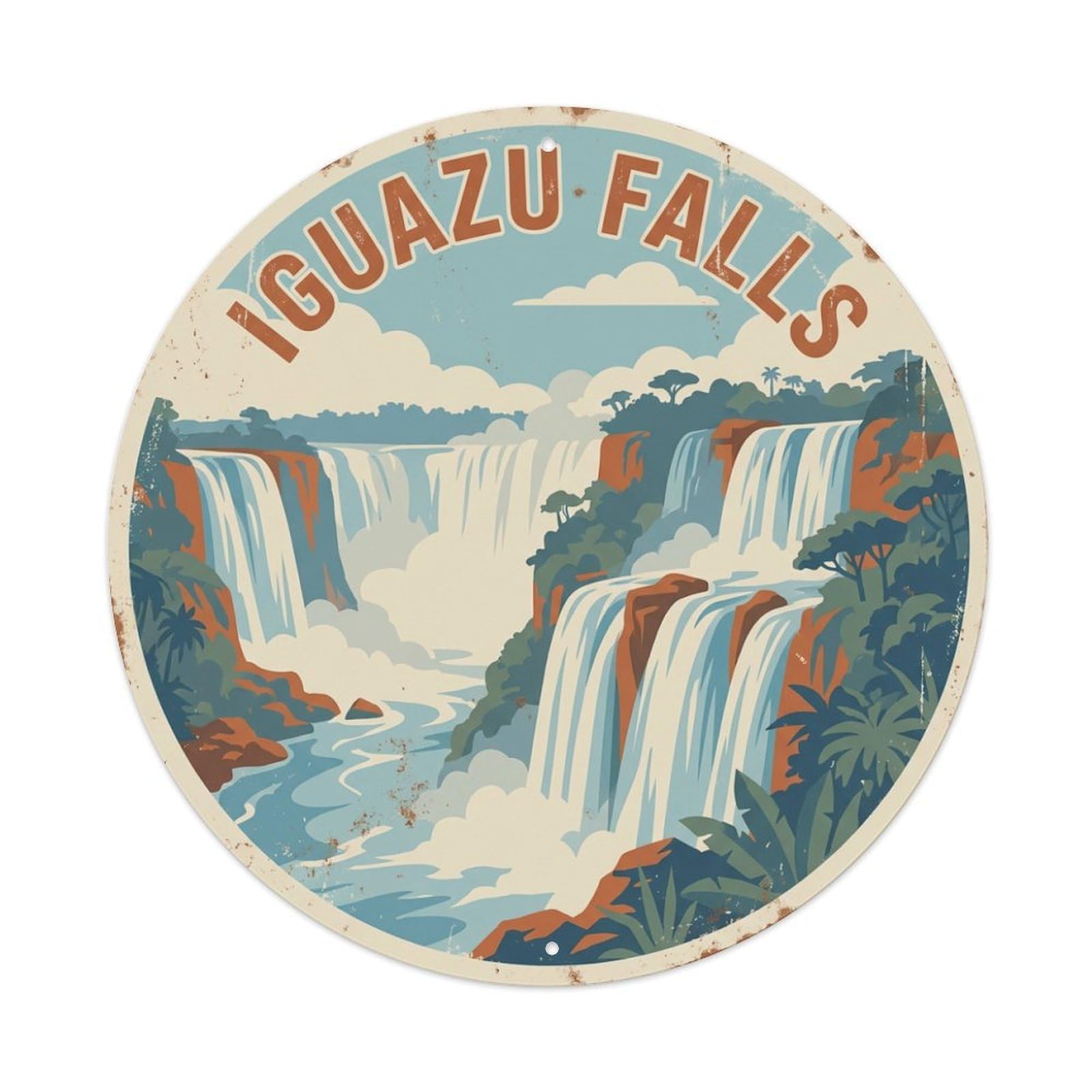 Travel Vintage Argentina Iguazu Falls Metal Tin Sign