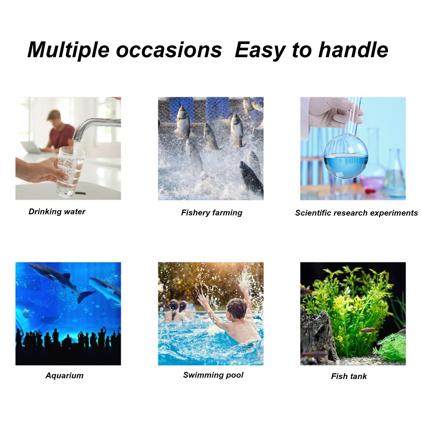 Wasserqualität Tester, 8-in-1 Wasserqualitätstester, Multi-Parameter-Wasseranalysator, PH, Salt, ORP, TDS,S.G, CF, Temp, EC Messgerät, für Wasser, Aquarium, Teich, Pool