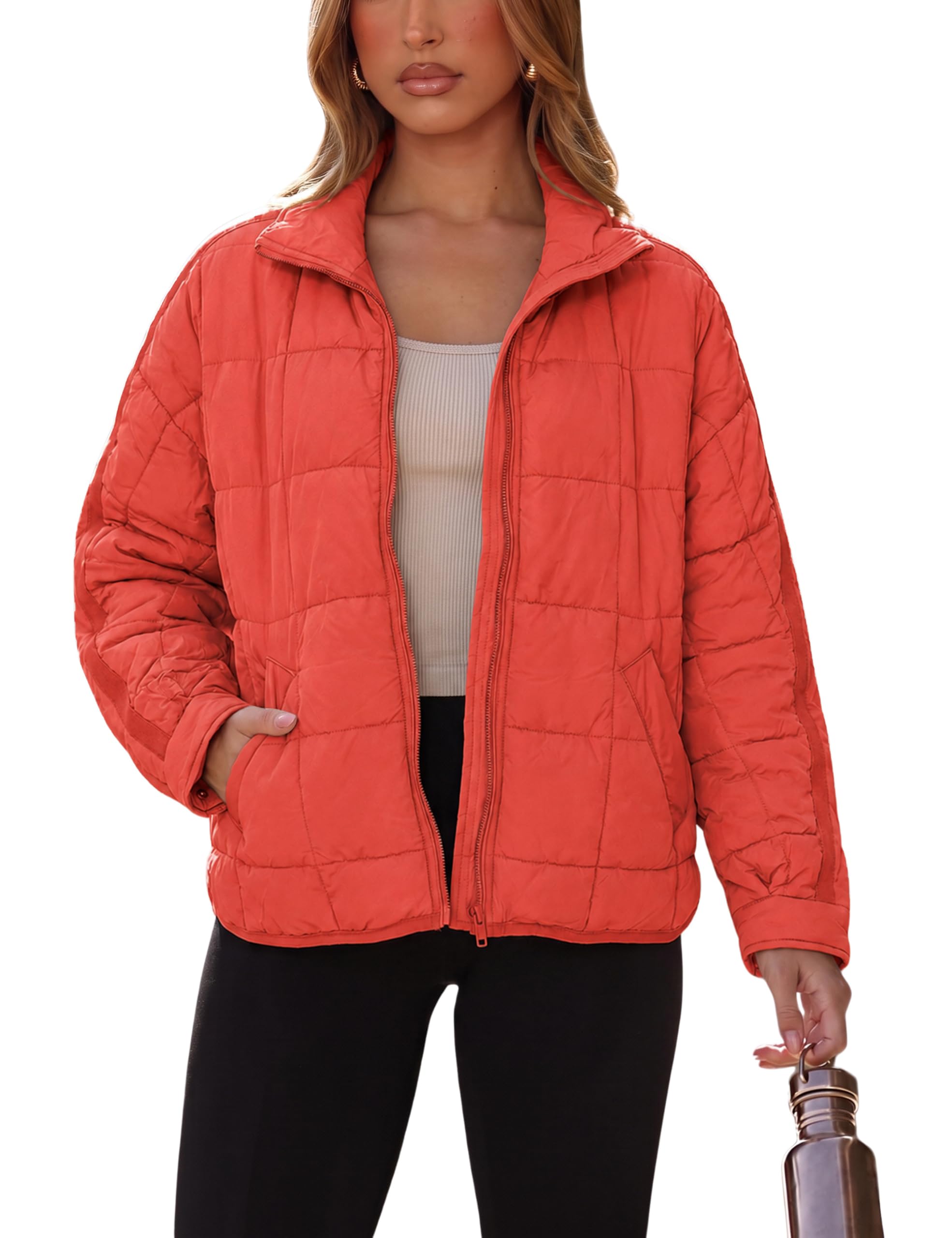 Womens Lightweight Quilted Puffer Jacket Casual Padded Coat