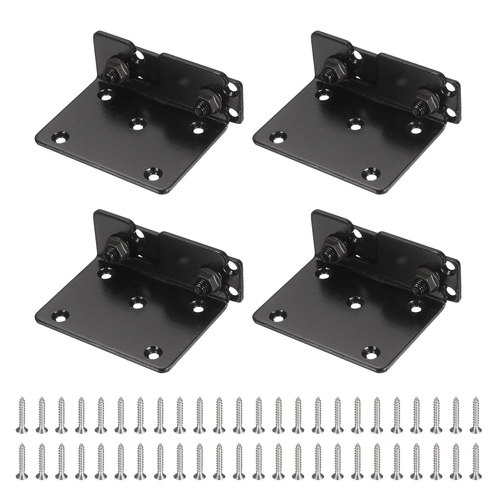 Charnières de lit robustes 60mm uxcell ferrures noires en acier pour têtes de lit