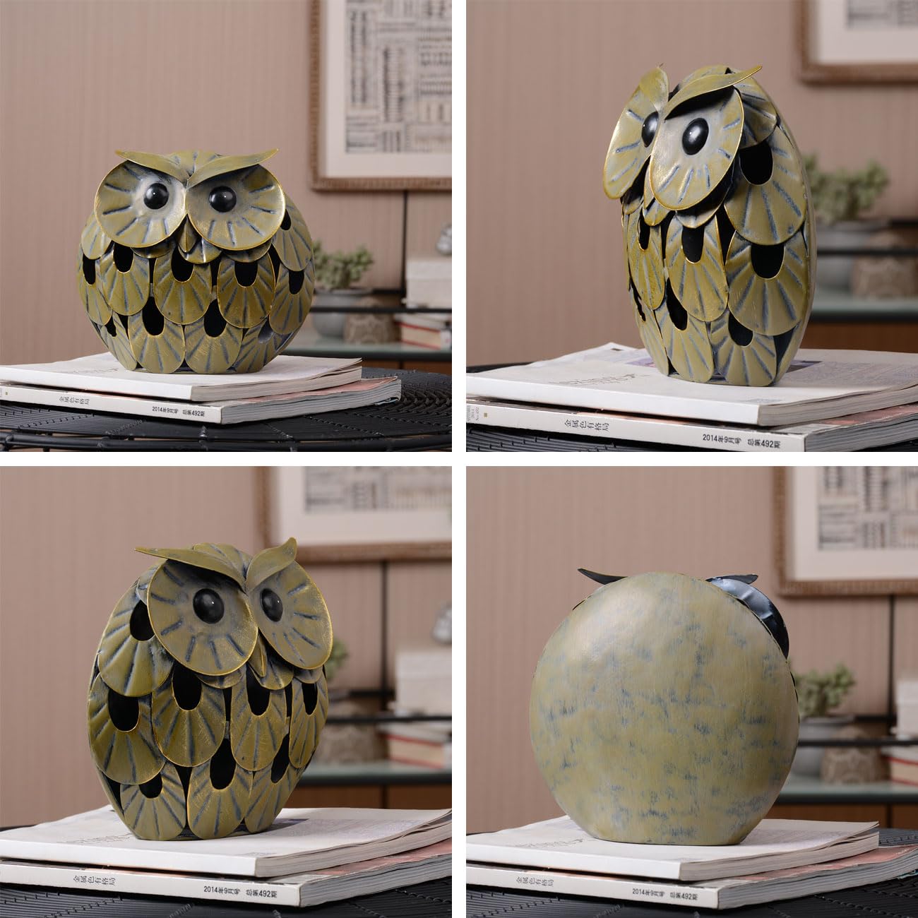 Búho Escultura Figura Animal Estatua Moderno Arte Decoración 24cm