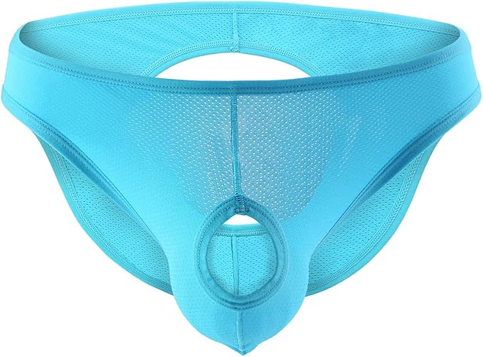 Men's G-String Brief Underwear Hollow Out Mesh Breathable Low Waist