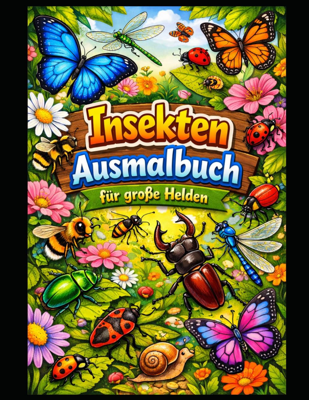 Malbuch für große Helden: Insekten