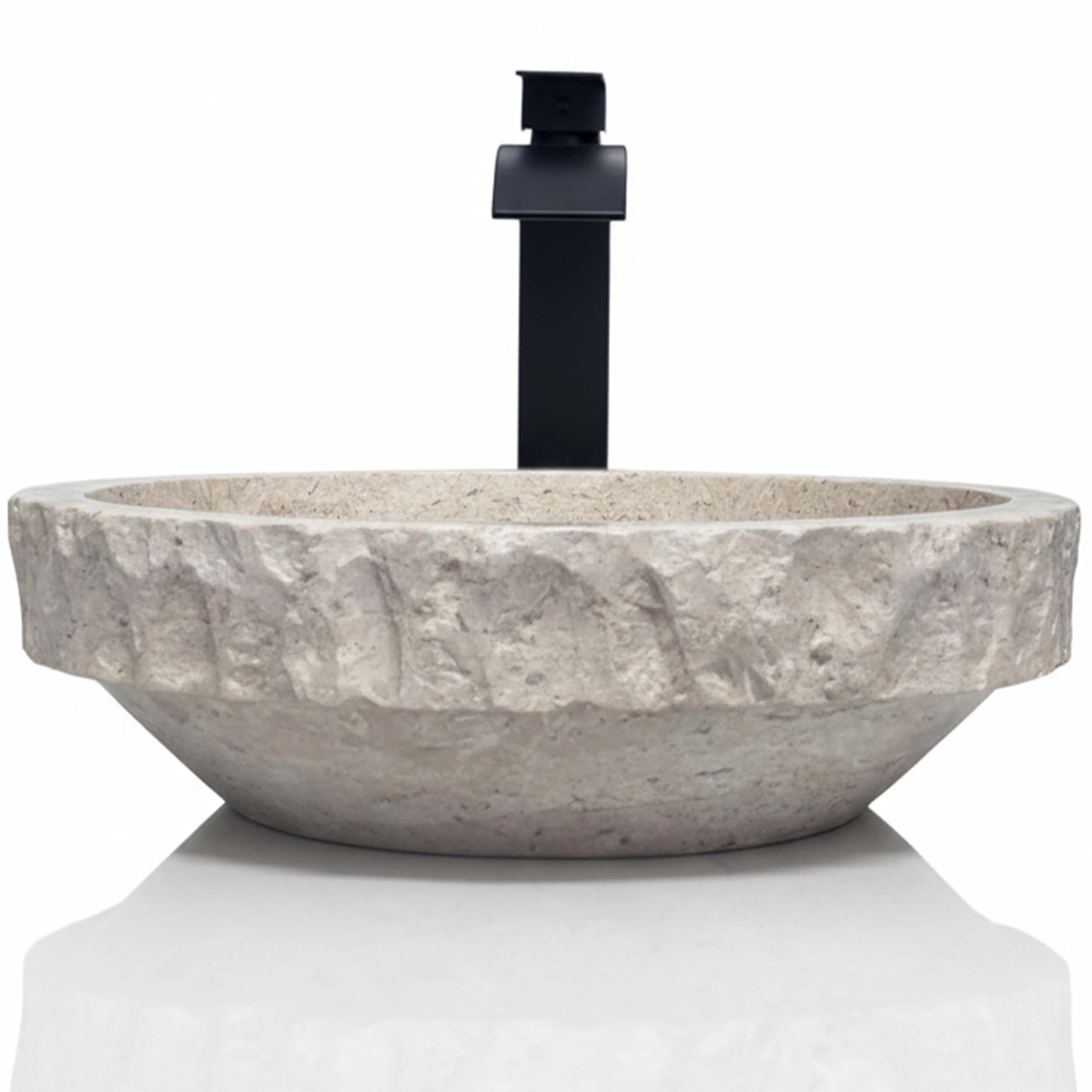 Photo 1 of Shades of Nature Travertine Vessel Sink - Hand-Carved Bathroom Sink