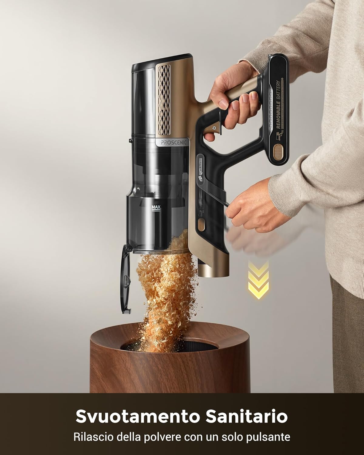 One-click hygienic dustbin emptying