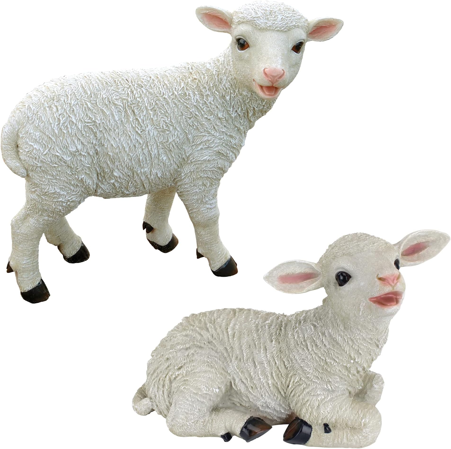 Design ToscanoYorkshire Lamb Garden Statues: Sitting Lamb & Standing Lamb