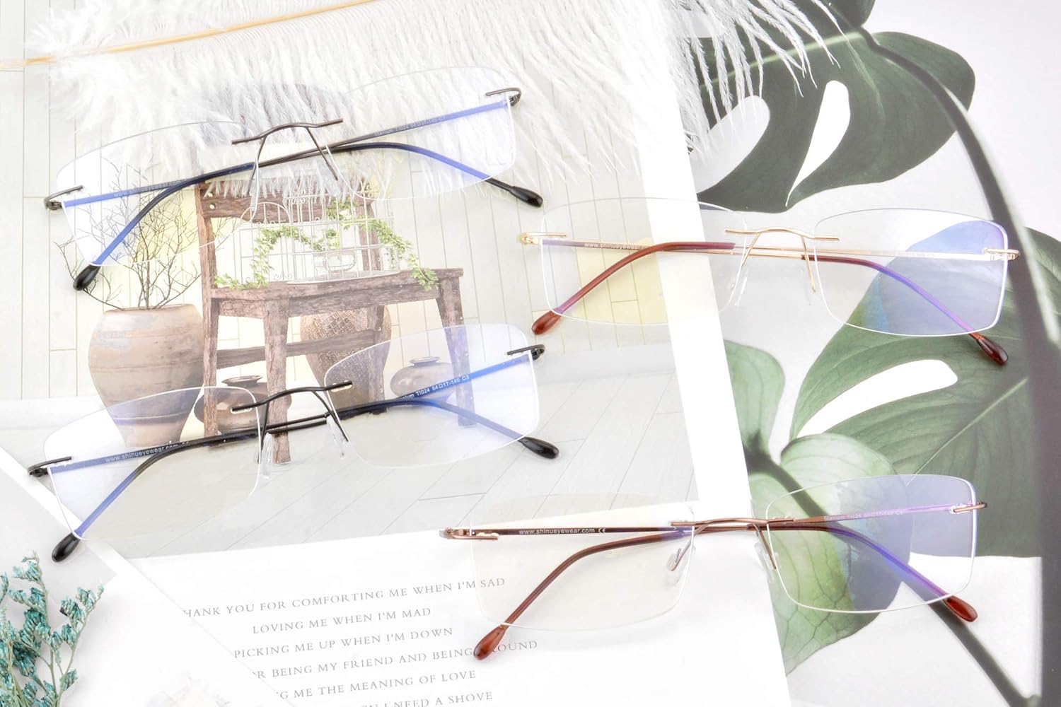 SHINU Denim Blaulicht Filter Brille - Myopie Brille Mit Federscharnier