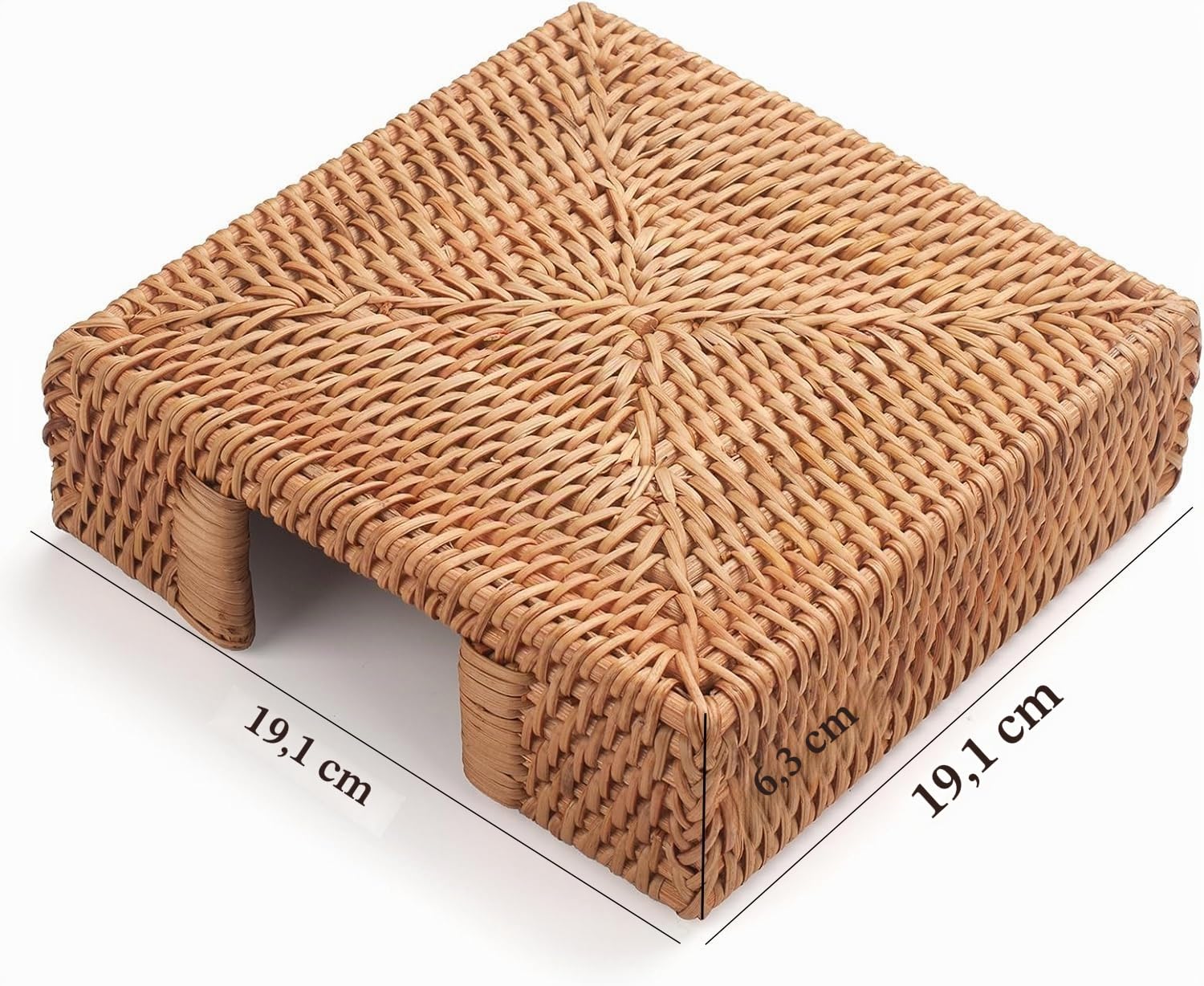 Portatovaglioli in Rattan Quadrato, Vassoio per Tovaglioli in Vimini per Tavolo, Portatovaglioli Intrecciato Decorativo per Cucina, Bagno