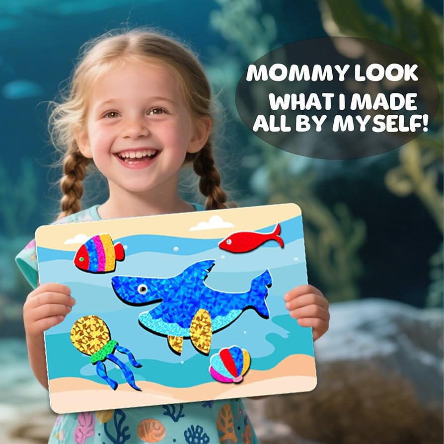 Amazon.com: ZMLM Foil Art Kit for Kids - Arts Crafts Fun Mess Free