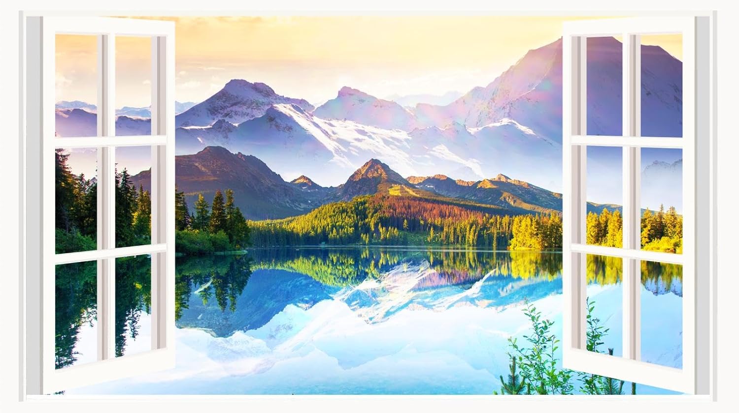 Mountain 3D Wall Stickers Removable Mountain Lake Wall