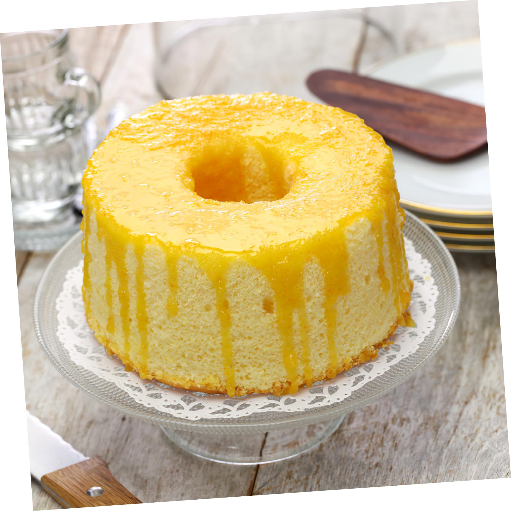 Hemoton 3pcs Hollowed Chiffon Cake Pan Removable Bottom Non-stick Tube Mold for Baking for Home Kitchen Bakeries and Desserts and Easy to