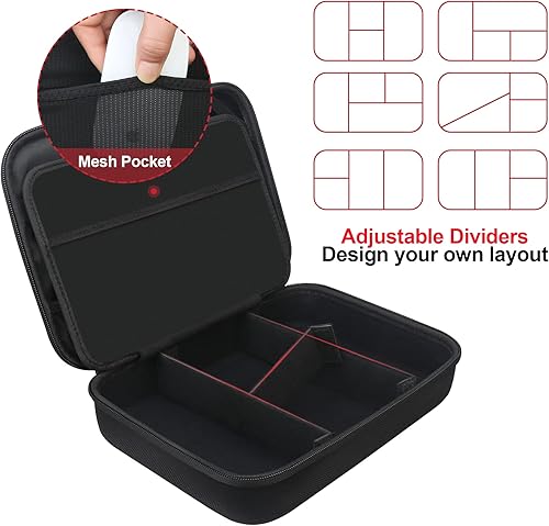 Vista 25 de BOVKE Funda rígida de viaje de poliuretano para MacBook Air Pro, adaptador de corriente Apple MagSafe 2 USB-C Charger, espacio adicional