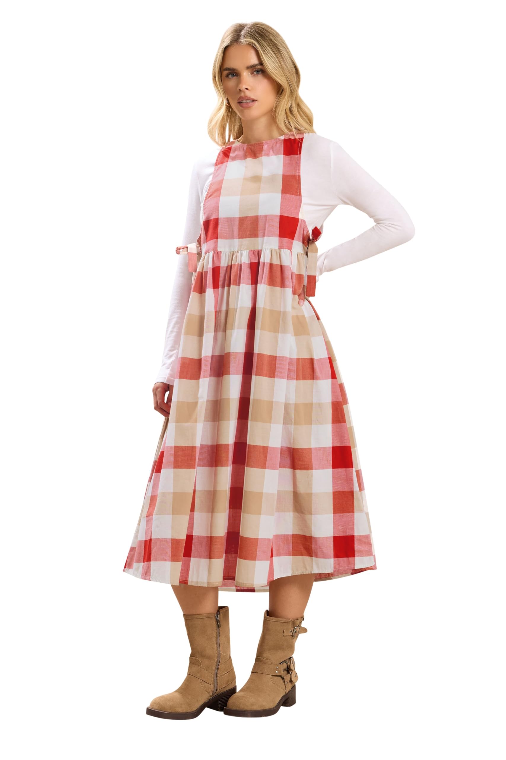 Pixiegirl Women's Multicolor Petite Check Midi Dress | : Size 12