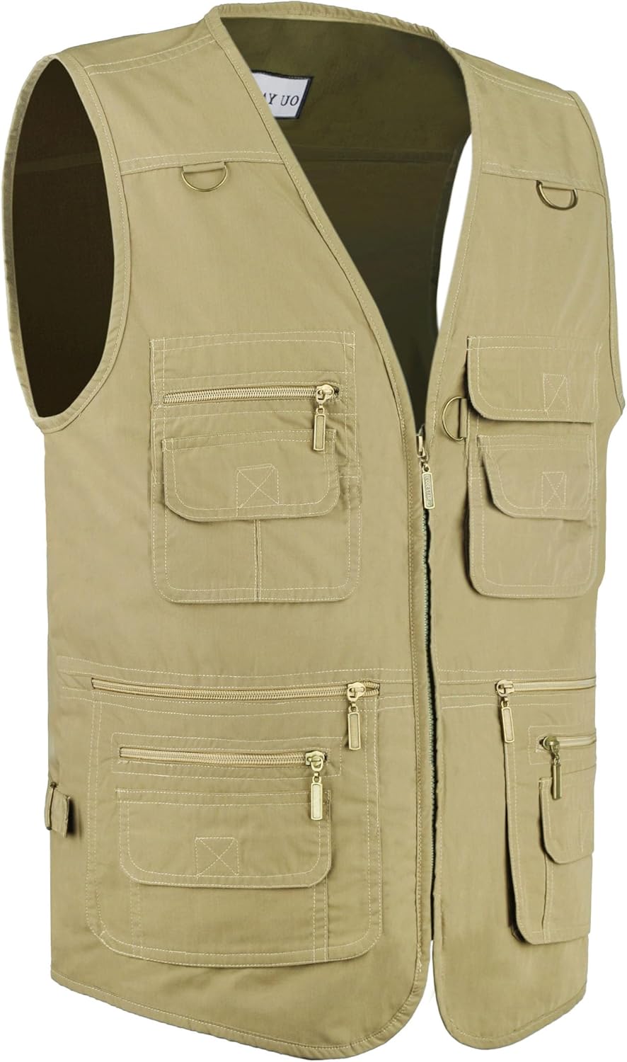 Men's Poplin Outdoors Travel Sports Multi-Pockets Work Fishing Vest