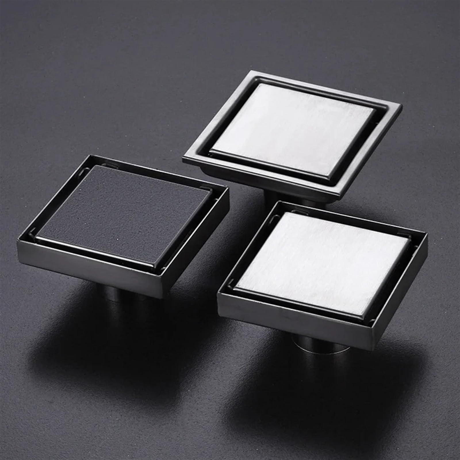 Drain de sol de salle de bain invisible 15x15 cm avec crépine carrée