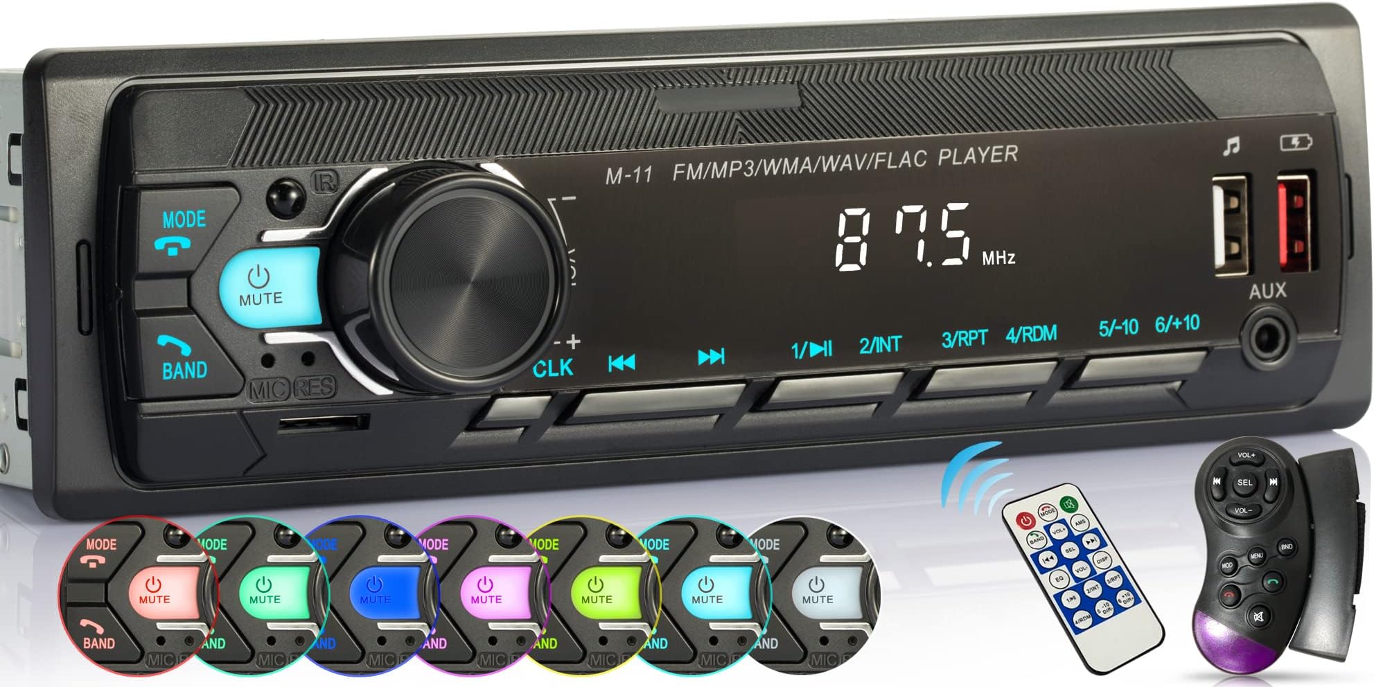 Autoradio Bluetooth Mains Libres USB, Poste Radio Voiture Bluetooth 1 Din MP3 Lecteur de Voiture