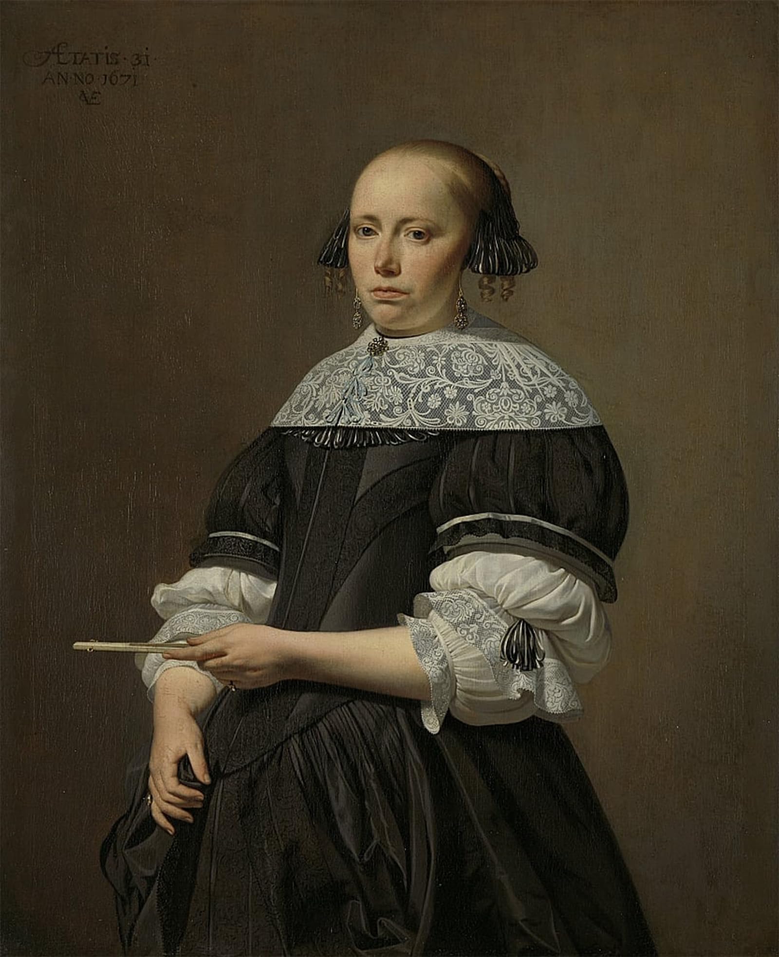 ARTXLXXBN Famous Prints Artwork Pictures Poster Painting Art Portrait of Elisabeth Van Kessel by Boetius Van Everdingen Artwork Landscape Pictures for Home Decor 60x90cm