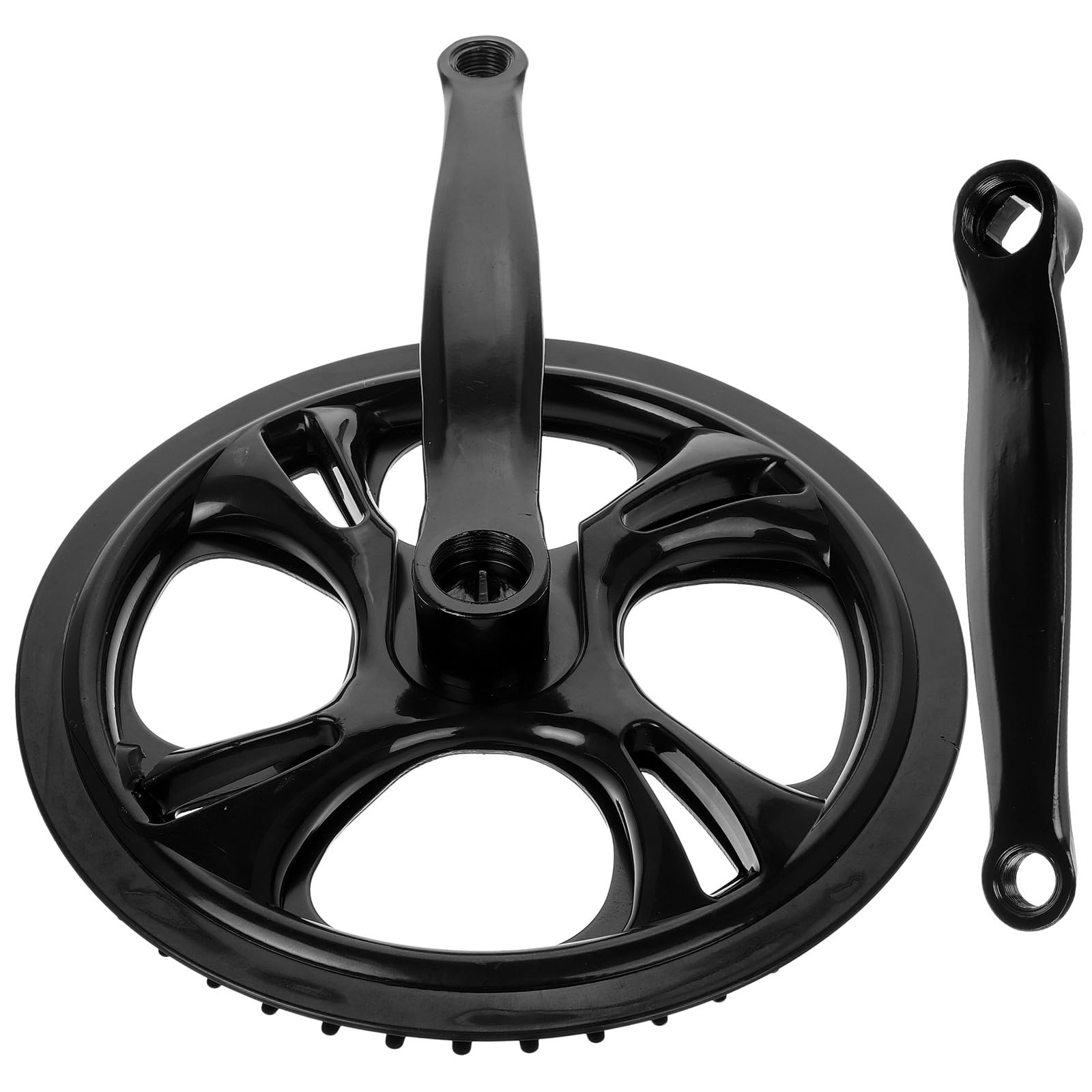 Set Guarnitura Bicicletta a Velocità Singola in Ferro Nero, 1 Pezzo | Facile da Trasportare e Riporre, per Spostamenti Quotidiani e Uscite Tranquille, Design Catena Antiscivolo