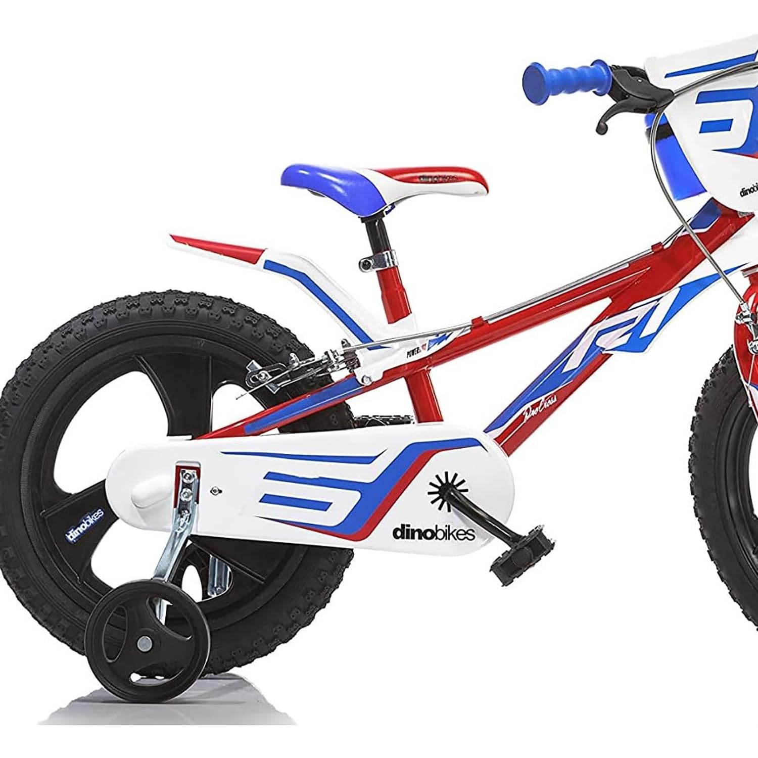 Dino Bikes Bici Bicicletta Bambino 14 Pollici 2 Freni al Manubrio Blu Rosso Bianco