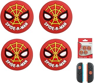 【4個セット】For Switch 2/Switch 2 Pro スティックカバー Mocasa アナログスティックカバー スイッチ ジョイコン 保護カバー ボタンカバー 耐衝撃 滑り止め 可愛い おしゃれ 修理 交換 純正(スパイダーマン レッド)
