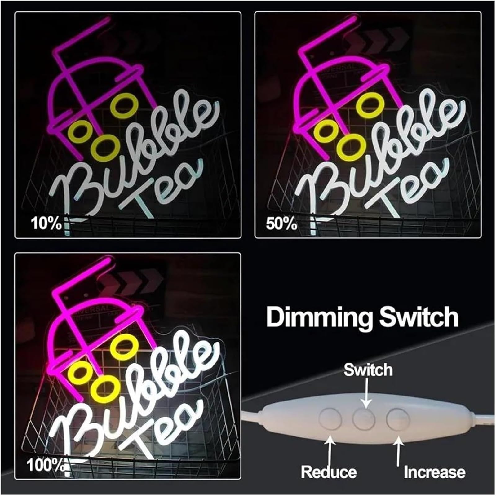 Insegna al neon Bubble Tea Luce notturna Sala caffè Feste Benvenuto Decorazione murale