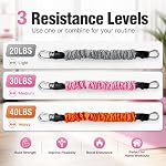 Bandes de résistance à la pédale avec poignées pour les femmes, 3 Niveaux Lbs Tubes, équipement de travail complet pour le corps de base/Abs, bras, jambes, manche double-couche sécuritaire, pédales antidérapantes