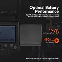 Vista 4 de Godox V860III-S Flash para Sony, 2,4G TTL Flash HSS Externo 1/8000s, 480 Destellos de Potencia Completa, Lámpara de Modelado LED de 10 Niveles