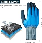 12 Pairs Waterproof Work Gloves, Double Coated Working Gloves Non-slip Working Gloves Bulk, Work Gloves with Grip for Gardening Car Cleaning Fishing