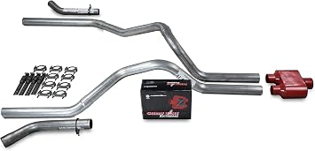 Truck Exhaust Kits - Shop Line Dual Exhaust Sytem 2.5 inch Aluminized Pipe Cherry Bomb Extreme Muffler With Corner Exit Adapters