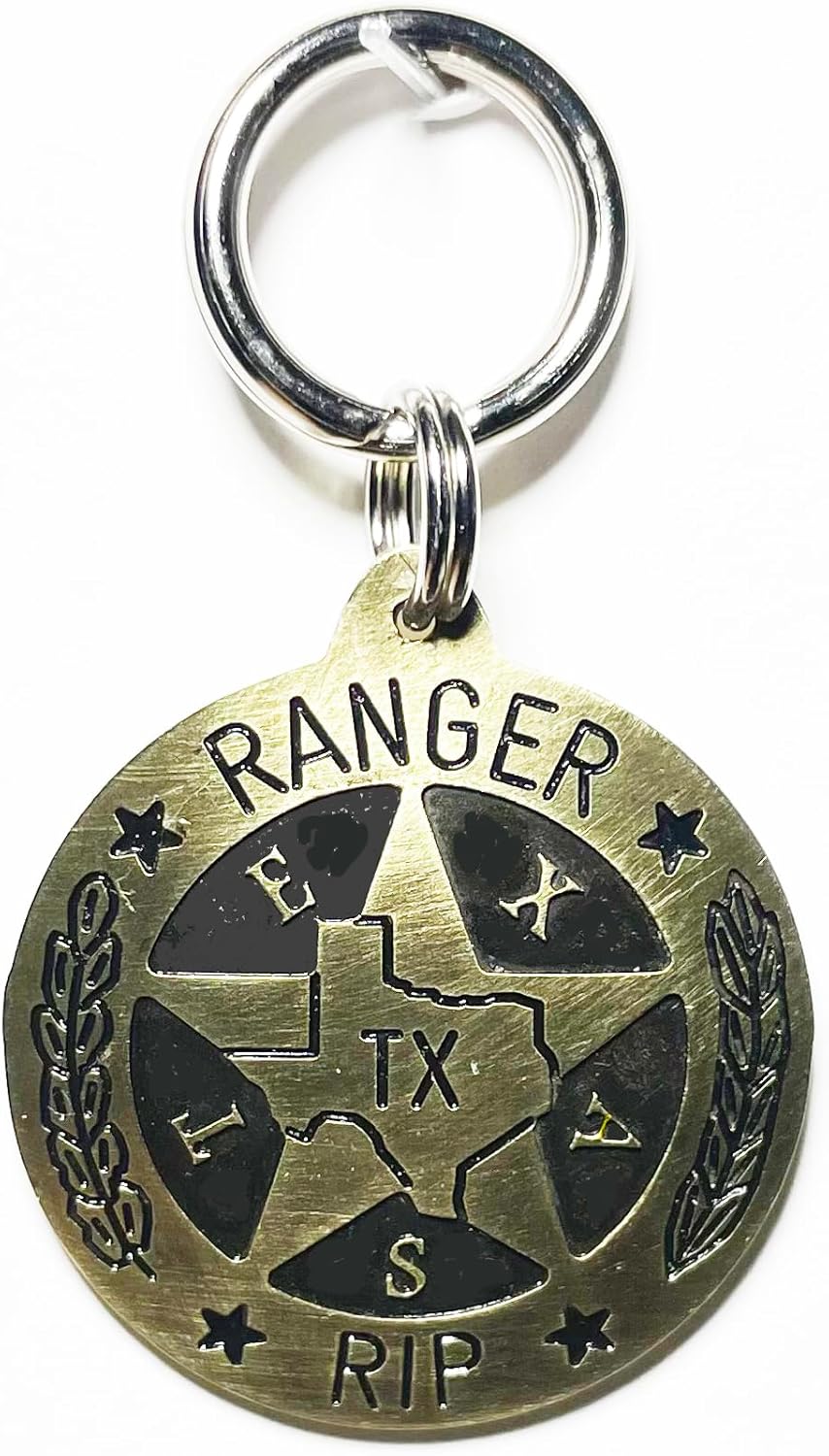 Texas Ranger K9 Dog Tag-Custom Engraved Dog Collar Tag-Personalized Pet ID Police Tag-Officer Dog Tag (Copper, 1.125")