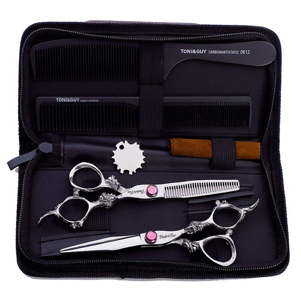6.0 Pollici 440C Parrucchiere Scissors Set Barbiere Assottigliamento Cesoie Cesoie Giapponese dei Capelli dell'Acciaio Inossidabile delle Donne degli Uomini di Uso della Casa del Barbiere