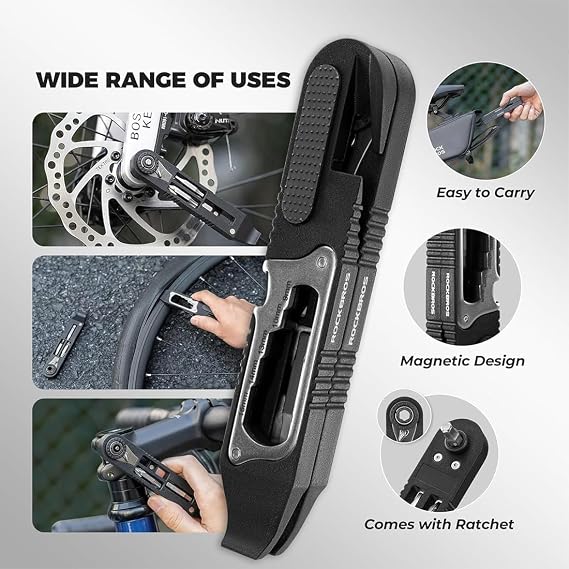Multi-Function Ratchet Tire Lever with Hex Wrench and File Blade, Professional Bike Tire Repair Tool Kit, Portable Bike Multitool with Mini Ratchet Wrench for MTB, Road Bicycle (2pcs)