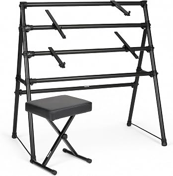 Ergode On-Stage Keyboard Stand KS7903 with Padded Keyboard Bench KT7800