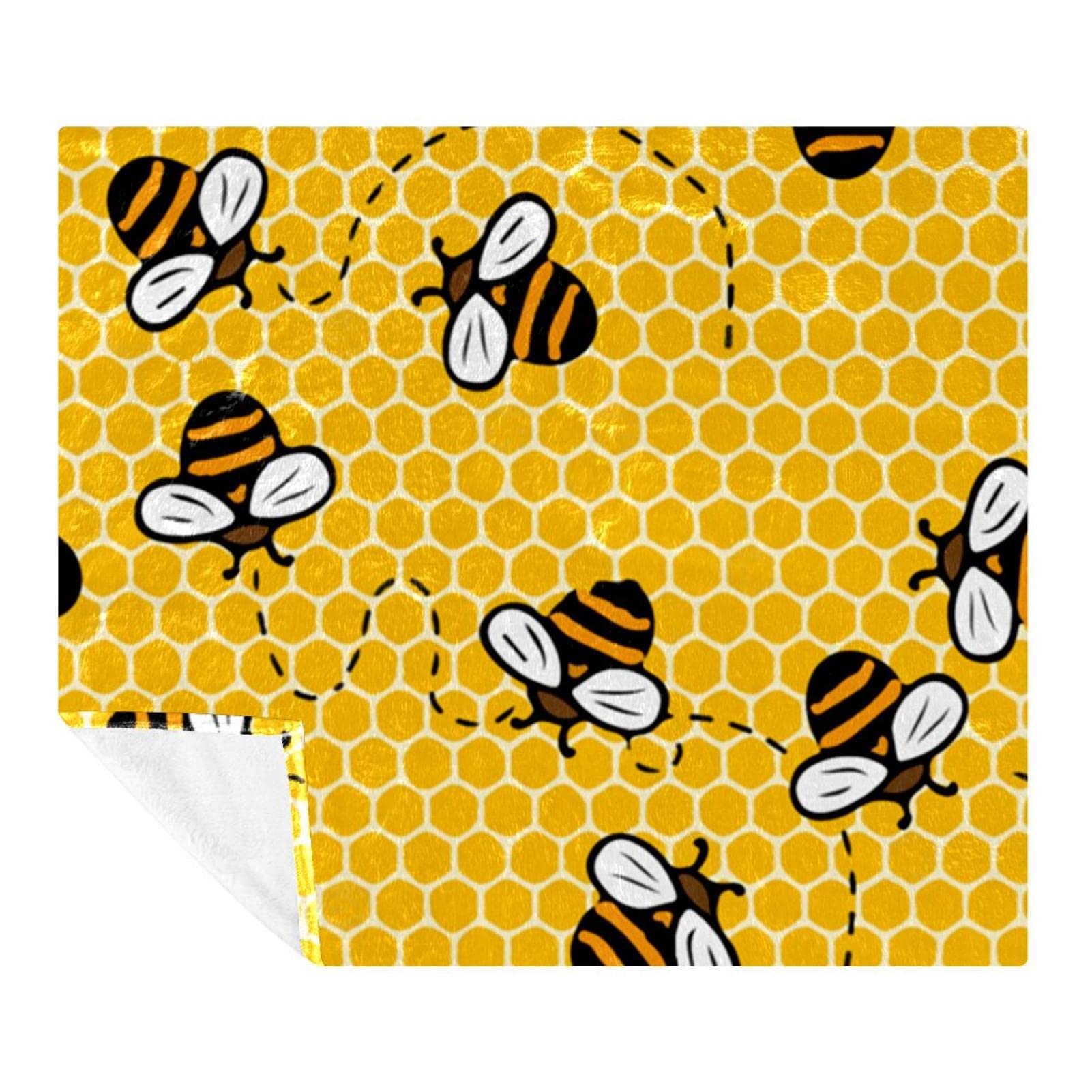 Couverture polaire mignon design abeille décorative de canapé