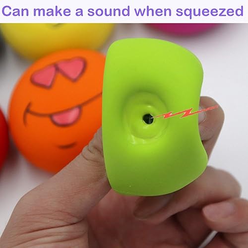 Miniatura 4 de LLSPET Pelota chirriante de látex para perros juguete de búsqueda facial para cachorros mascotas pequeñas y medianas perro y gato 6 unidades