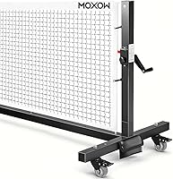 MOXOW Semi-Permanent Pickleball Net: Tournament-Ready 22ft Regulation Size, Crank Tension, Lockable Wheels, All-Weather Aluminum Frame
