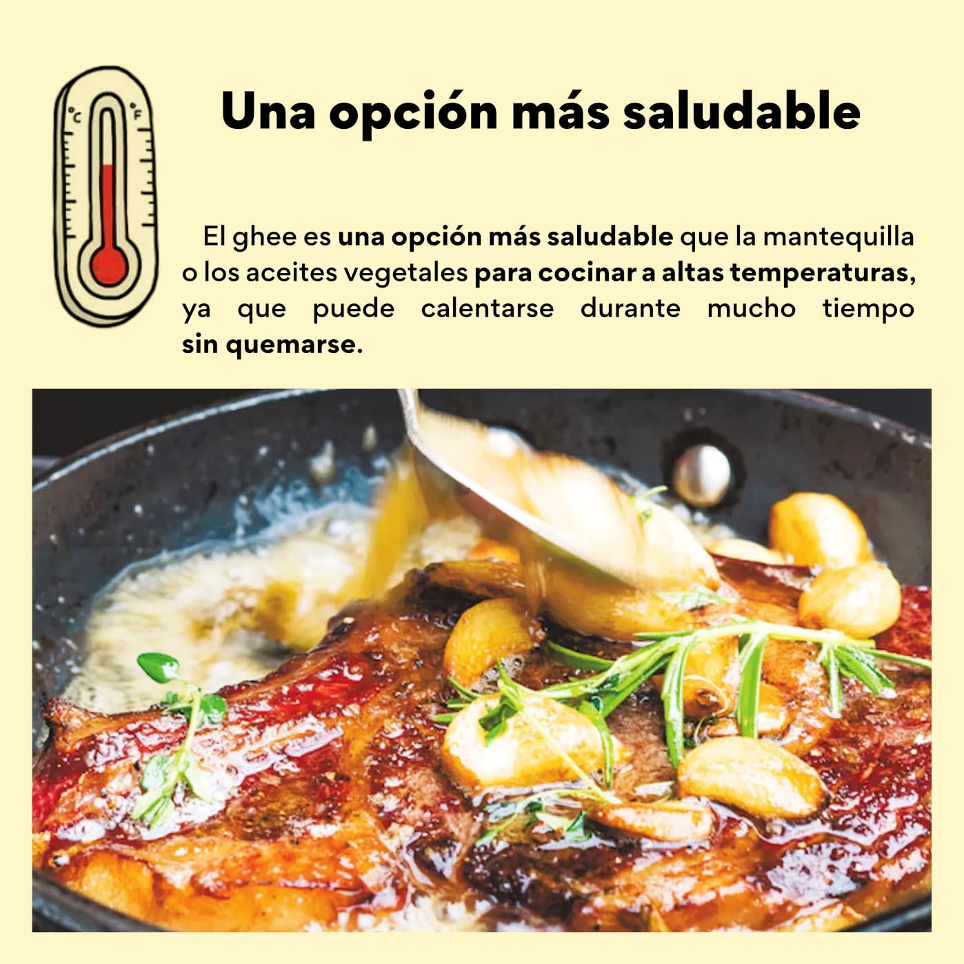 Nutribe Ghee Bio, de verano | Sin lactosa | Freír de manera saludable, Keto y Paleo, 500g