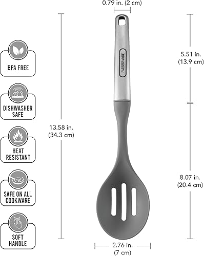Miniatura 4 de Farberware Cuchara ranurada suave profesional de acero inoxidable, 13.58 pulgadas, gris