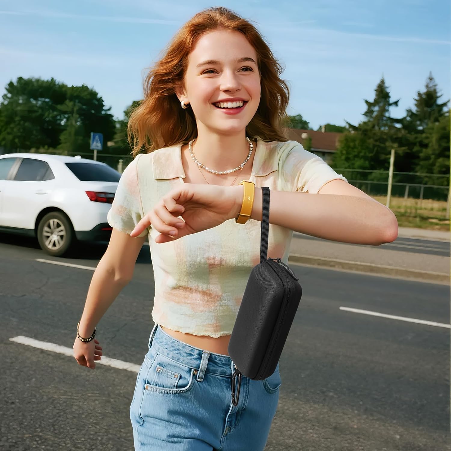 Double Eyeglasses Case Hard Shell Dual Glasses Case,Portable Travel Sunglasses Organizer with Zipper Closure for Women Men - Image 7