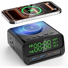 XBA Digital Alarm Clock with 15W Magsafe Wireless Charging for Bedroom