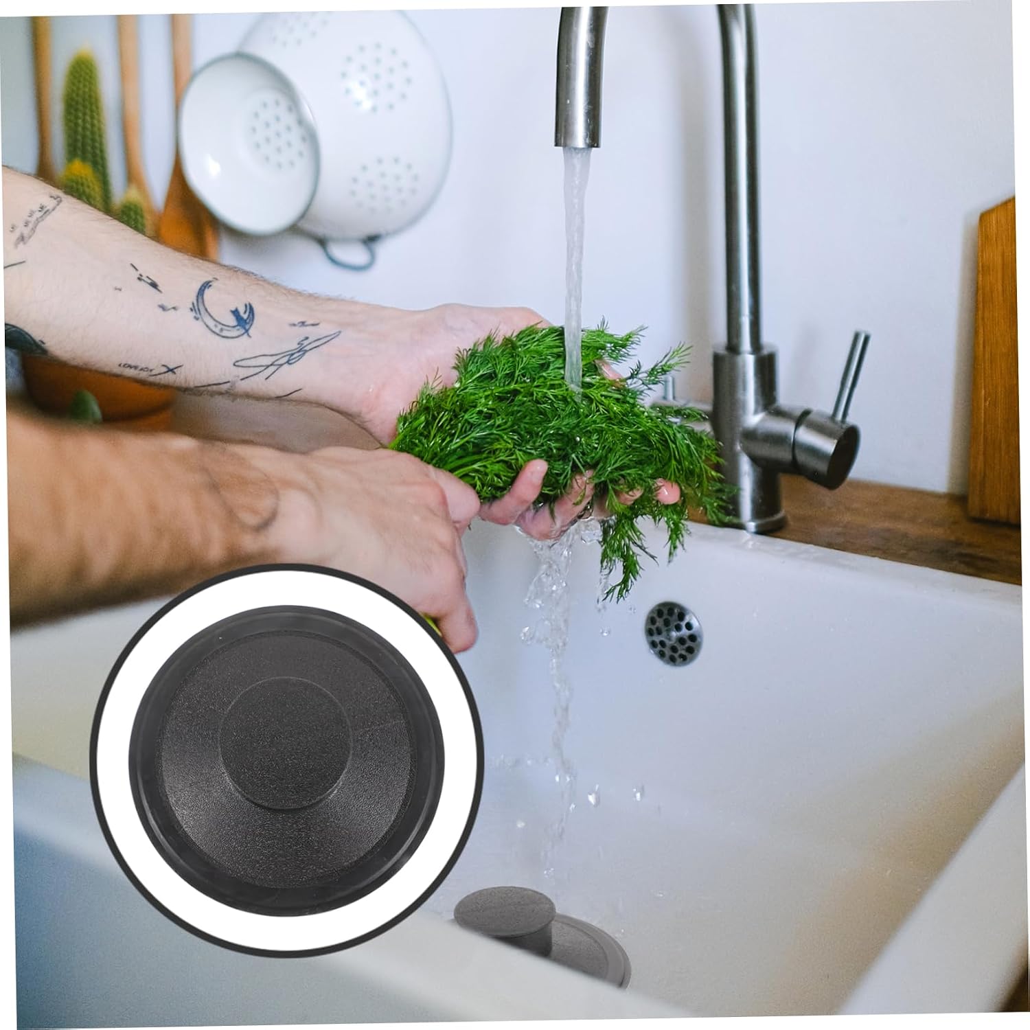 Plastic Kitchen Sink Drain Plug Black Stopper for Garbage Disposal