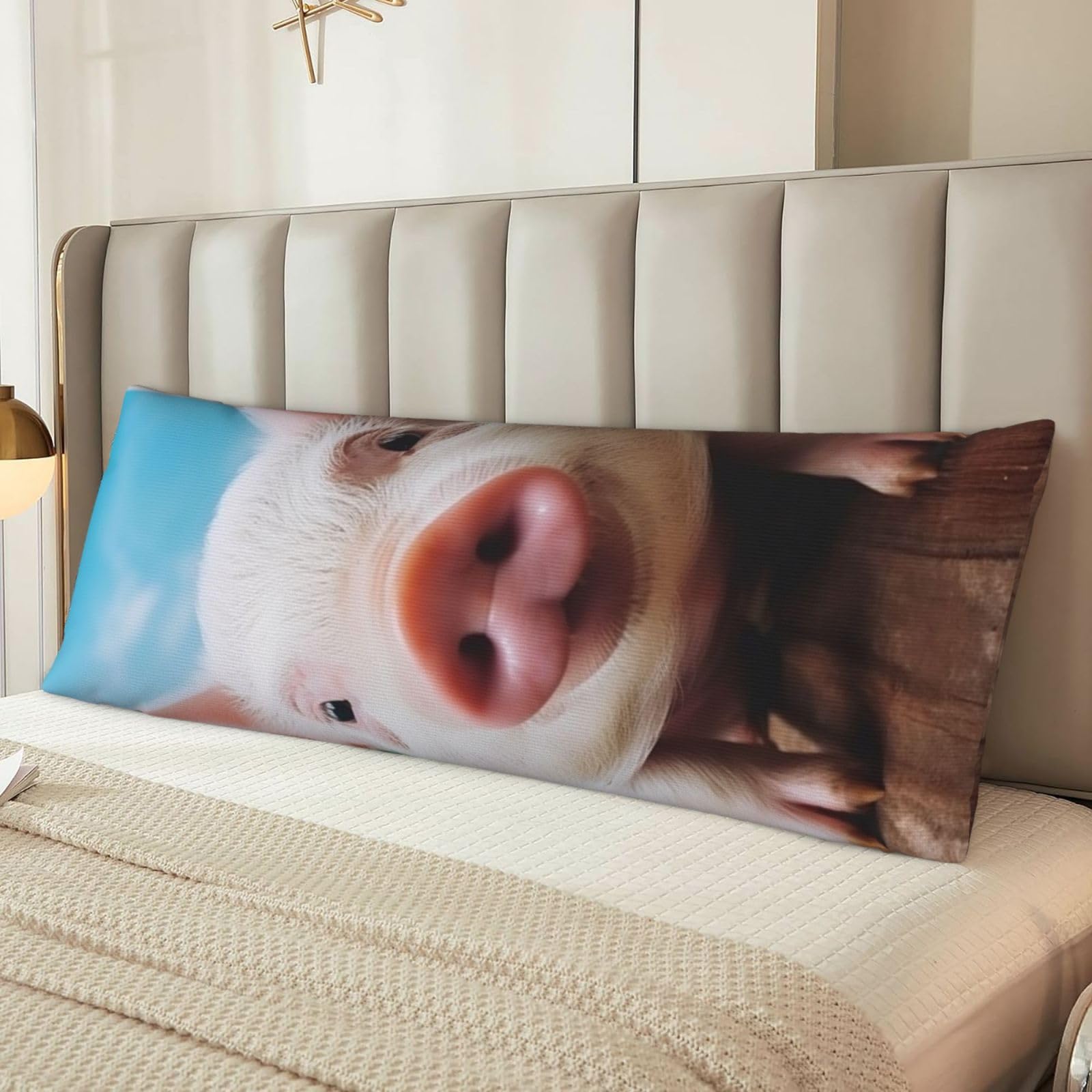 Smiling Body Pillow Case Cover, Microfiber Long Pillow Cases, Ultra Soft and Cozy Plush Body Pillowcase Decorative Long Bed Pillow Cover for Sleeping 20x54 Inches