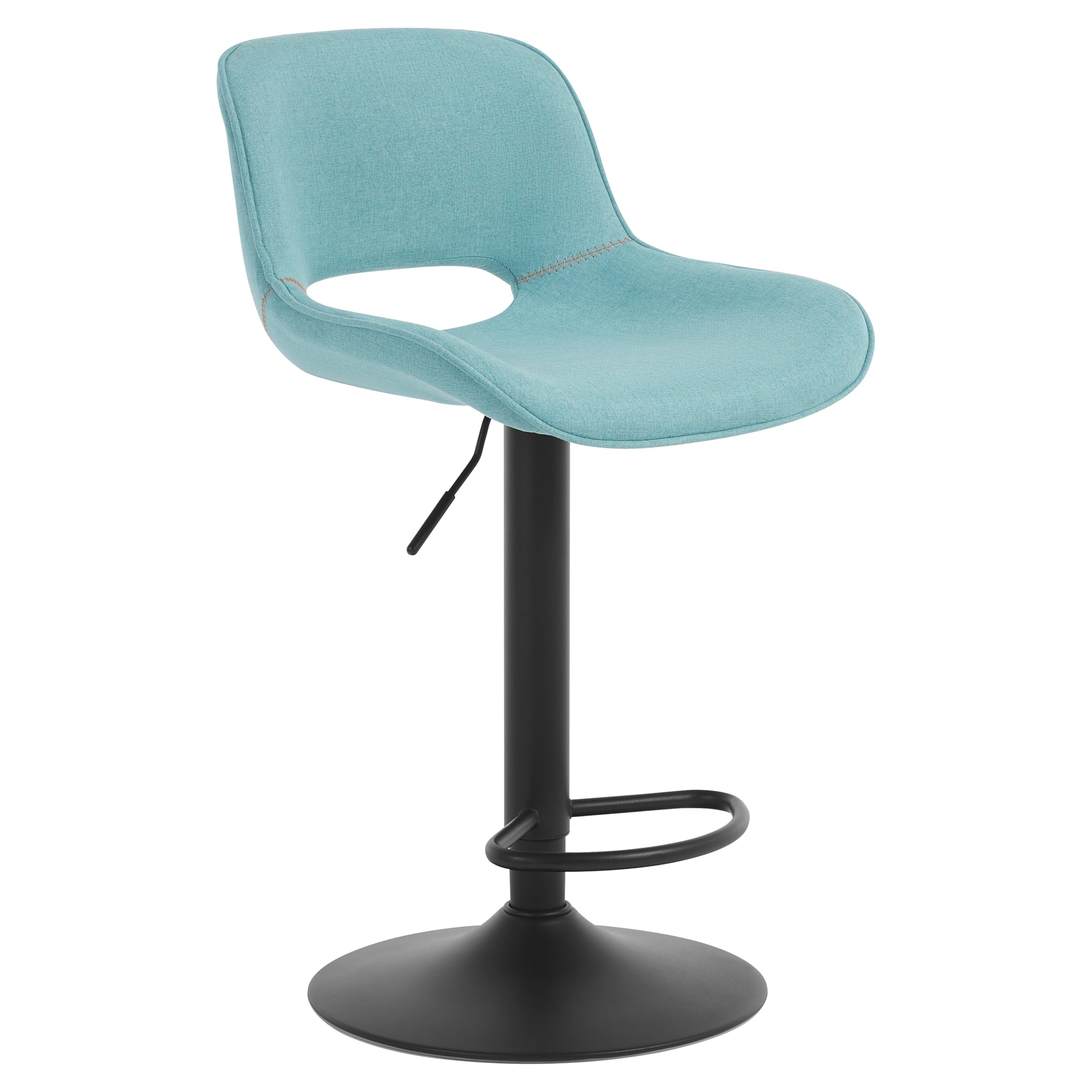 WOLTU Taburete de Bar, Taburetes Cocina Altos con Respaldo y Reposapiés, Tela, Azul