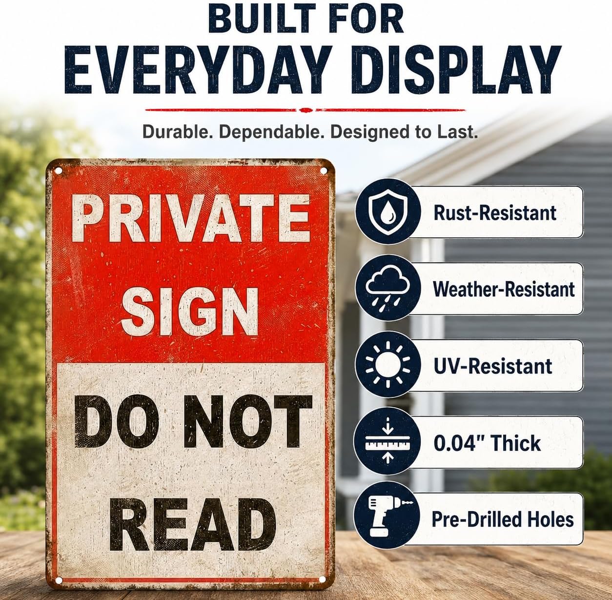Funny Private Sign Do Not Read Tin Sign 8x12 Inch Vintage Metal Wall Decor, Humorous Wall Art for Bedroom Office Man Cave Dorm Bar Garage